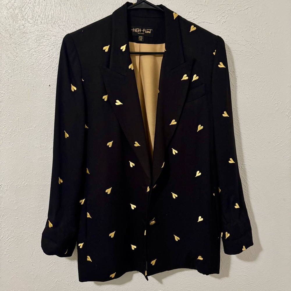 Vintage Black and Gold Star Blazer Rare